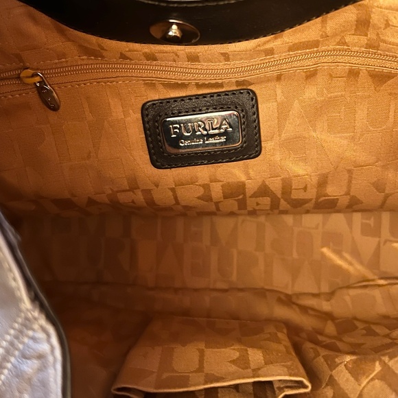 NWT Furla Zama Coffee Brown Leather Knotted Bow Hobo Style Shoulder Bag - Picture 6 of 8